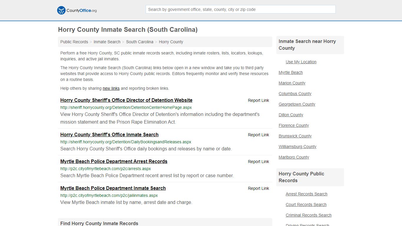 Inmate Search - Horry County, SC (Inmate Rosters & Locators)